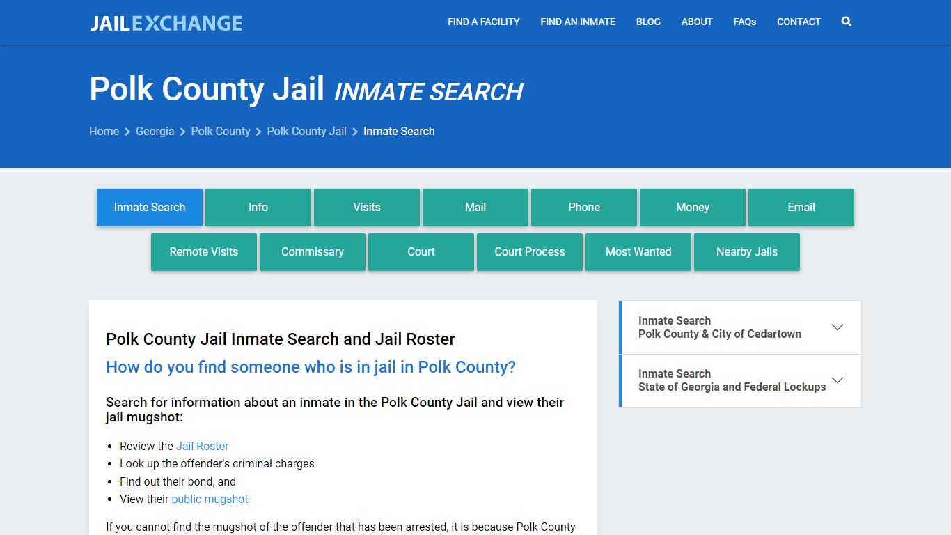 Inmate Search: Roster & Mugshots - Polk County Jail, GA - Jail Exchange