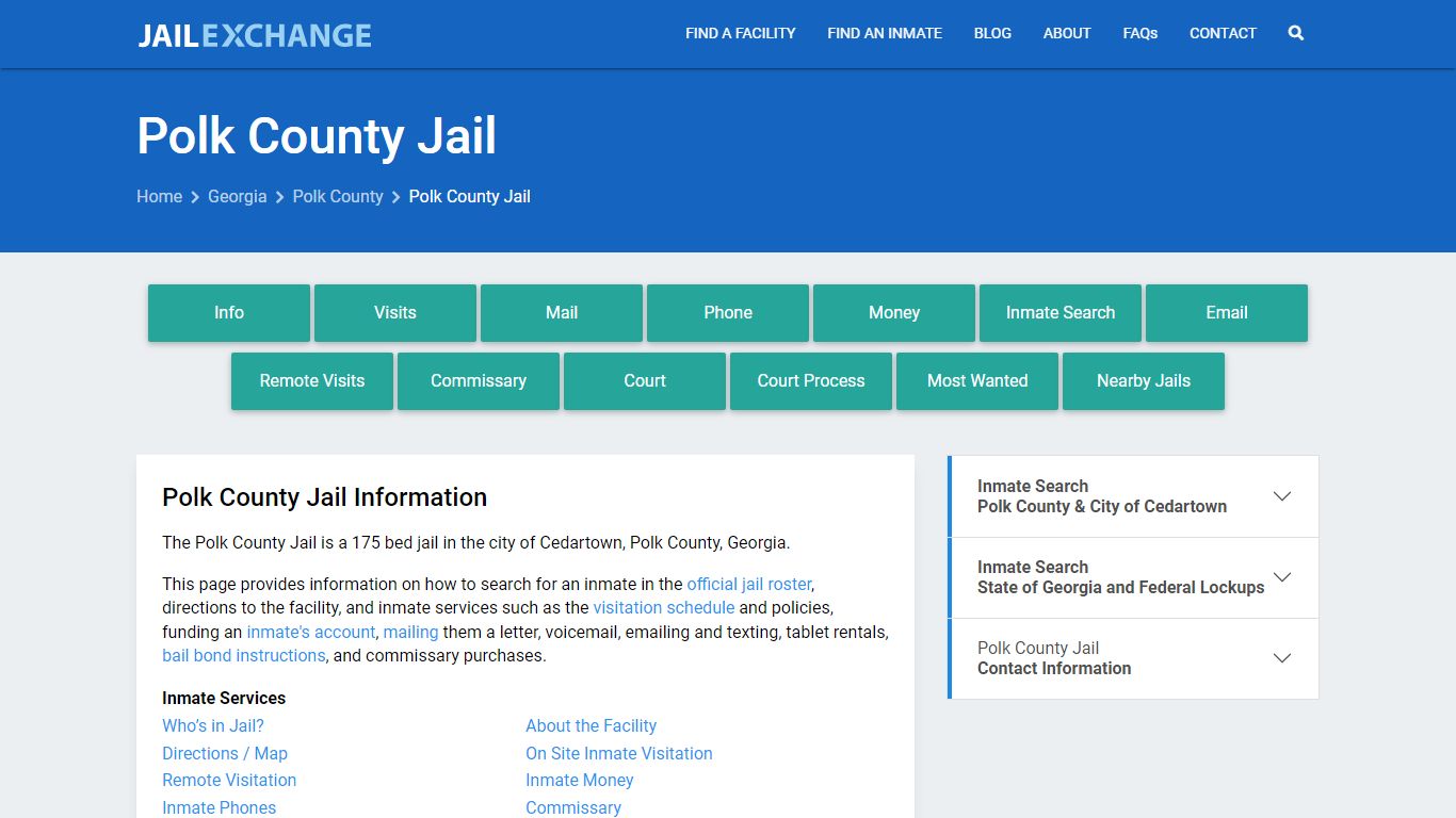 Polk County Jail, GA Inmate Search, Information - Jail Exchange